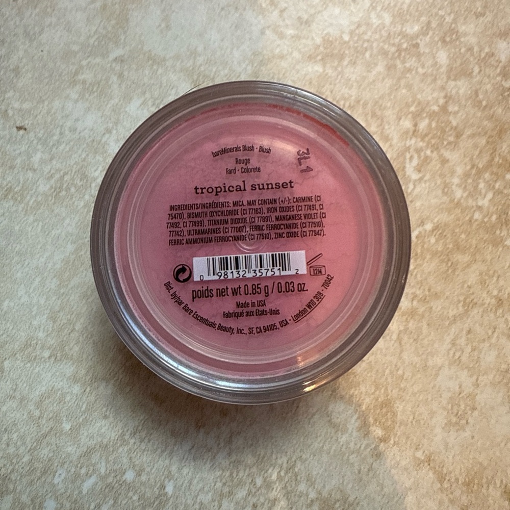 BareMinerals Loose Powder Blush in Tropical Sunset, New/Sealed